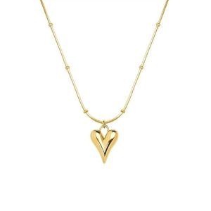 pendant necklace chain for women girls Love anti tarnish stainless steel gold stylish Neck Chain | Heart Locket | Modern Design | Birthday Gift Valentine| Aesthetic Jewellery | Accessories